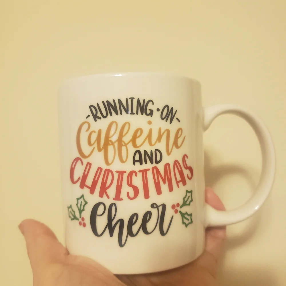 NWT Boutique Running on Caffeine and Christmas Cheer Mug